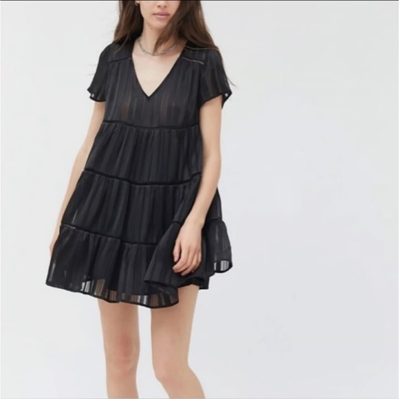 Urban Outfitters Dresses & Skirts - UO Urban Outfitters Tiered Babydoll Dress Black
